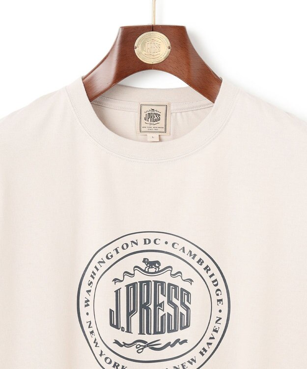 J.PRESS MEN 【WEB限定】オーバルロゴ Tシャツ ベージュ系