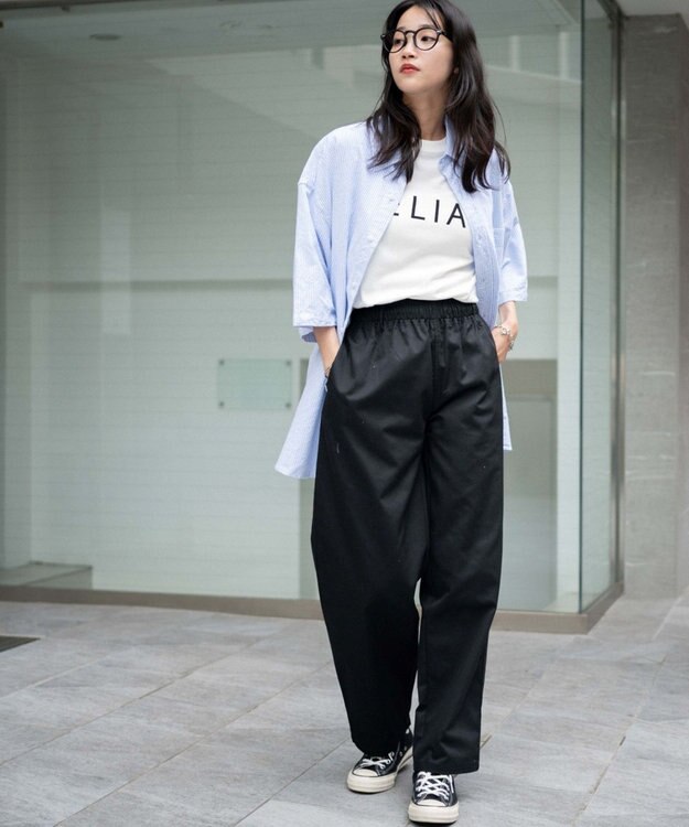 WEGO 【ユニセックス着用ITEM/ウエストゴム/手洗い可】シェフパンツ ブラック