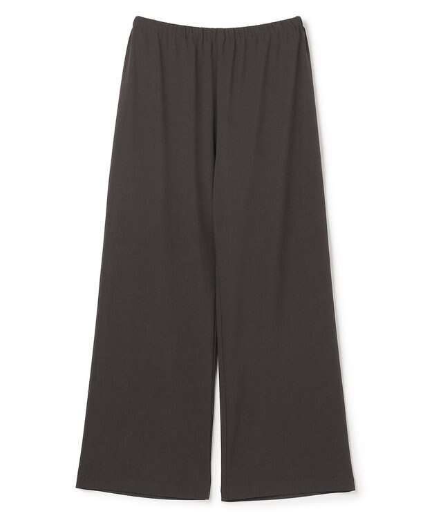 UNFILO L 【ウエストゴム】ライトジョーゼット イージーワイドパンツ チャコール