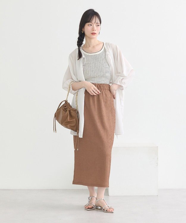 earth music&ecology 選べる丈カットナロースカート Brown