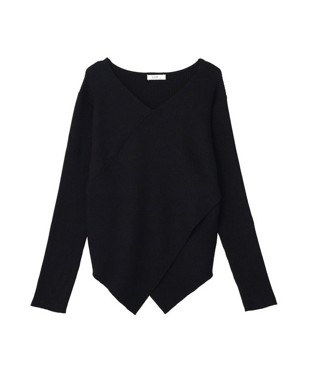 earth music&ecology クロスニットプルオーバー Black