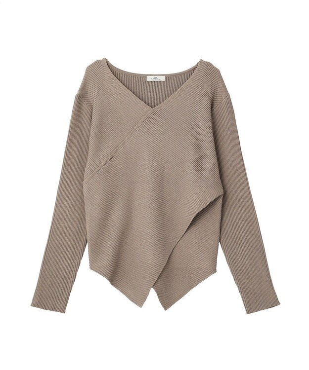 earth music&ecology クロスニットプルオーバー Mocha