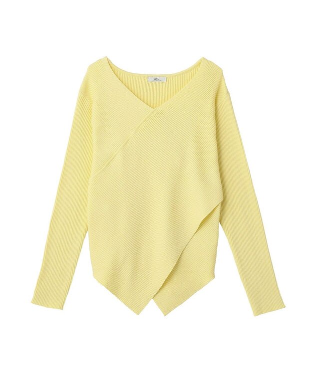 earth music&ecology クロスニットプルオーバー Yellow
