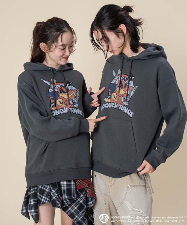 WEGO 【ユニセックス着用ITEM/裏起毛】LOONEYTUNESグラフィックプルオーバー スミクロ