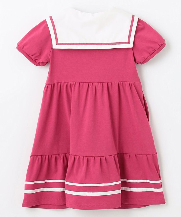 ANY KIDS セーラーカラー ワンピース ピンクレッド