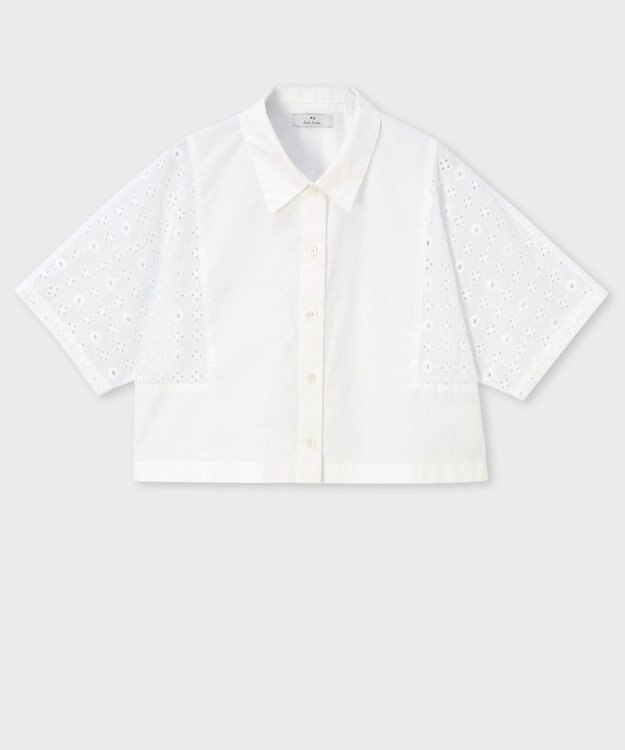 Paul Smith 【洗える】コットン エンブロイダリー ブラウス ホワイト