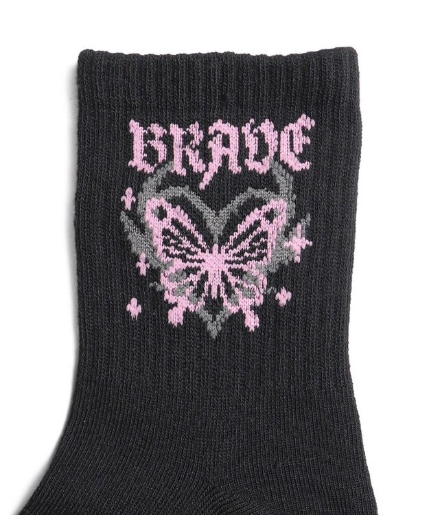 WEGO バタフライデザインソックス ブラック