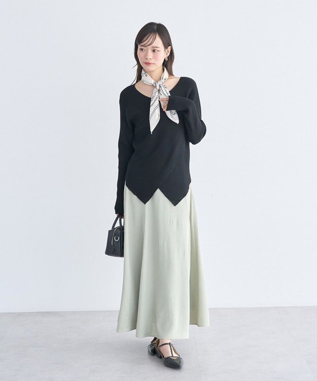 earth music&ecology クロスニットプルオーバー Black