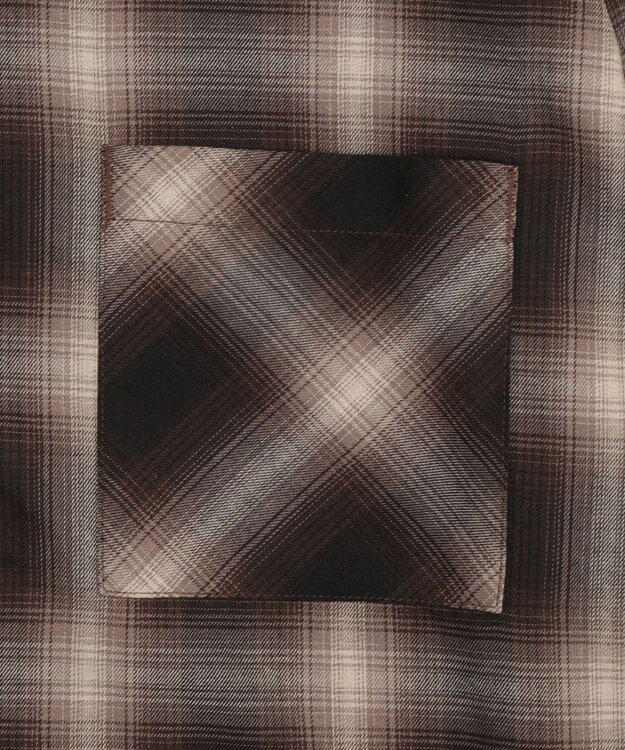 WEGO 【ユニセックス着用ITEM/MLサイズ展開】オンブレチェックシャツジャケット ブラウンチェック1