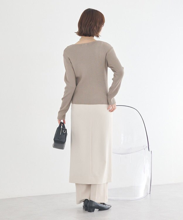 earth music&ecology クロスニットプルオーバー Mocha