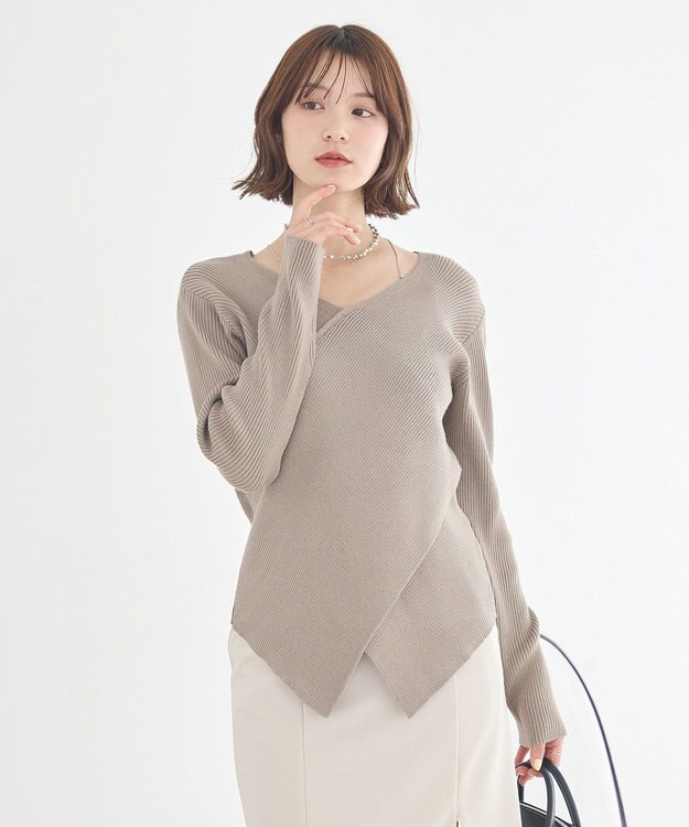 earth music&ecology クロスニットプルオーバー Mocha