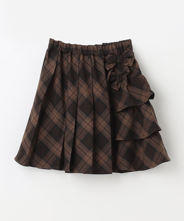 ANY KIDS チェックプリーツスカート ブラウン系チェック