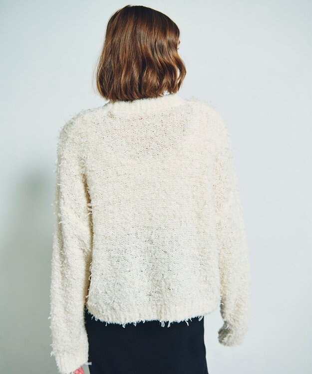 GRACE CONTINENTAL ツイーディーリボンヤーンカーディガン キナリ