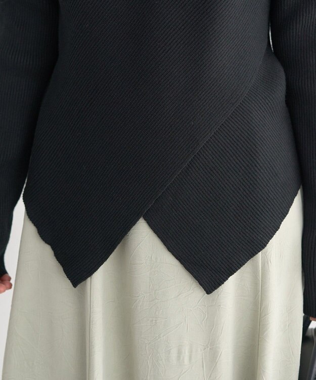 earth music&ecology クロスニットプルオーバー Black