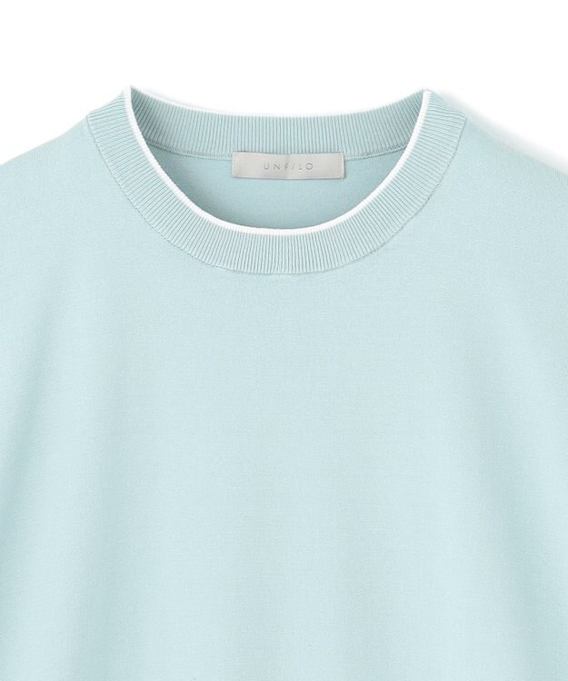 UNFILO MENS スタイリッシュ ニット プルオーバー スモーキーグリーン