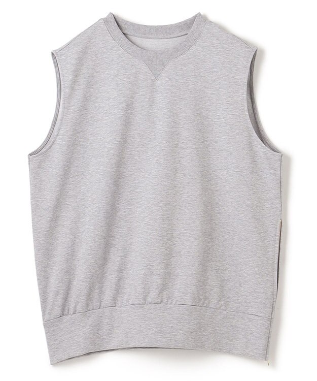 UNFILO スウェットサイドZIPベスト ライトグレー