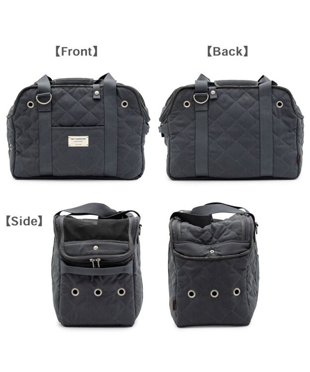 PET PARADISE ペットパラダイス キルティング キャリーバッグ  M 小型犬 チャコールグレー