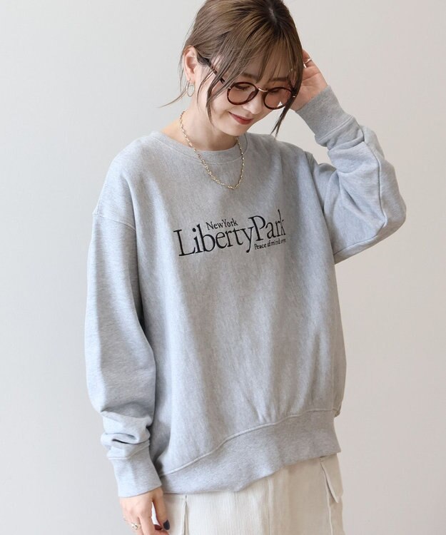 AMERICAN HOLIC Ｌｉｂｅｒｔｙ　Ｐａｒｋ刺繍スウェット2 Light Gray Mixture