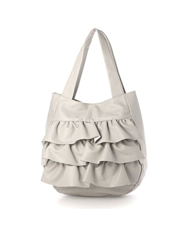 UNBILLION カシュカシュ cachecache / フリルトートバッグ ライトグレー