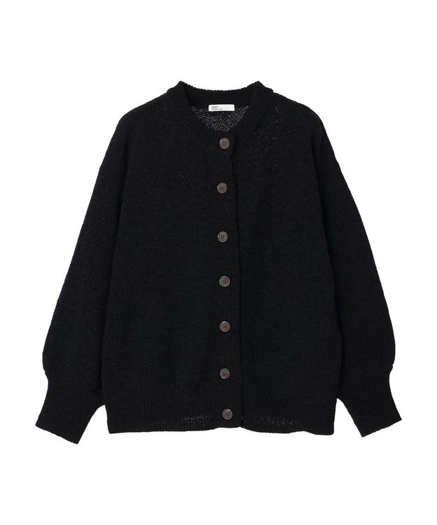 CRAFT STANDARD BOUTIQUE 洗えるコードモールクルーネックカーデイガン Black