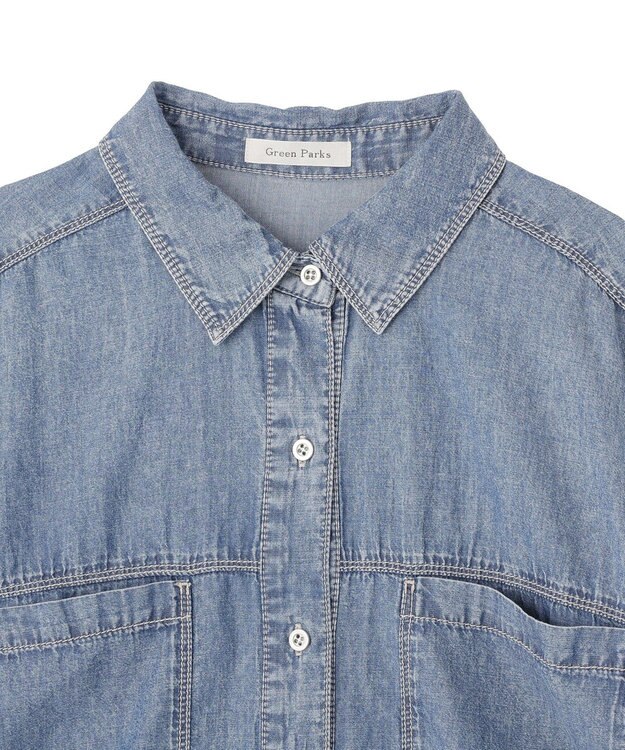Green Parks シアーデニムシャツワンピース Indigo