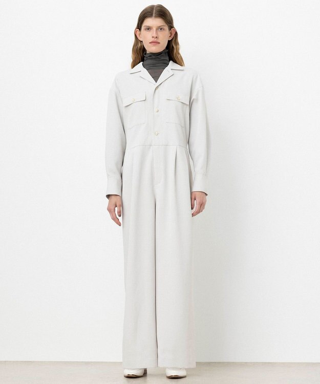 NAVE 【ReNAVE・洗える/UVカット】スパンポリエステル ジャンプスーツ ベージュ系