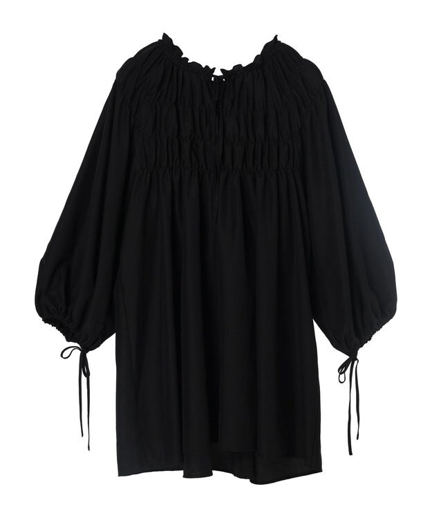 earth music&ecology シャーリングチュニック Black