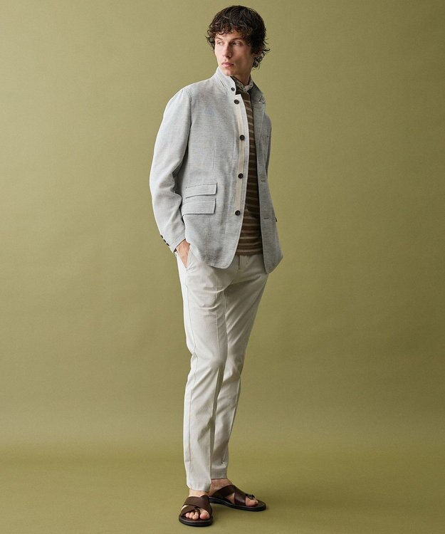 JOSEPH ABBOUD 【キングサイズ・JAPANファブリック/清涼/軽量】クールバスケット ブルゾン ライトグレー系