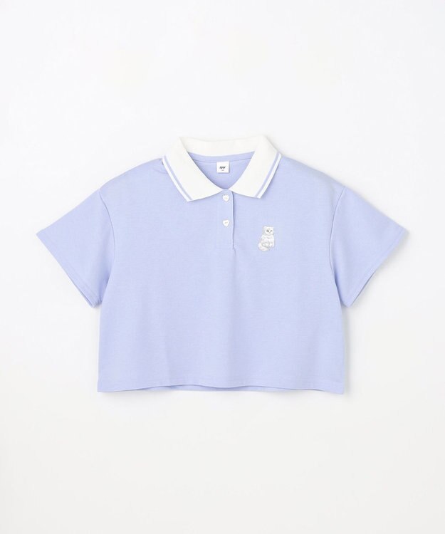 ANY KIDS 【洗濯機可能/吸汗速乾】ドライタッチ ショート丈ポロシャツ サックスブルー