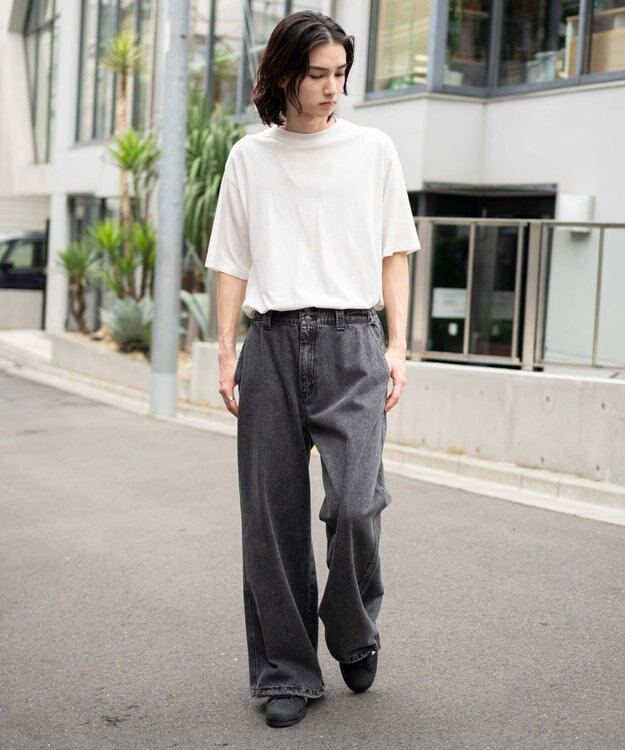 WEGO ローライズバギーフレアデニムパンツ デニムブラックソノタ