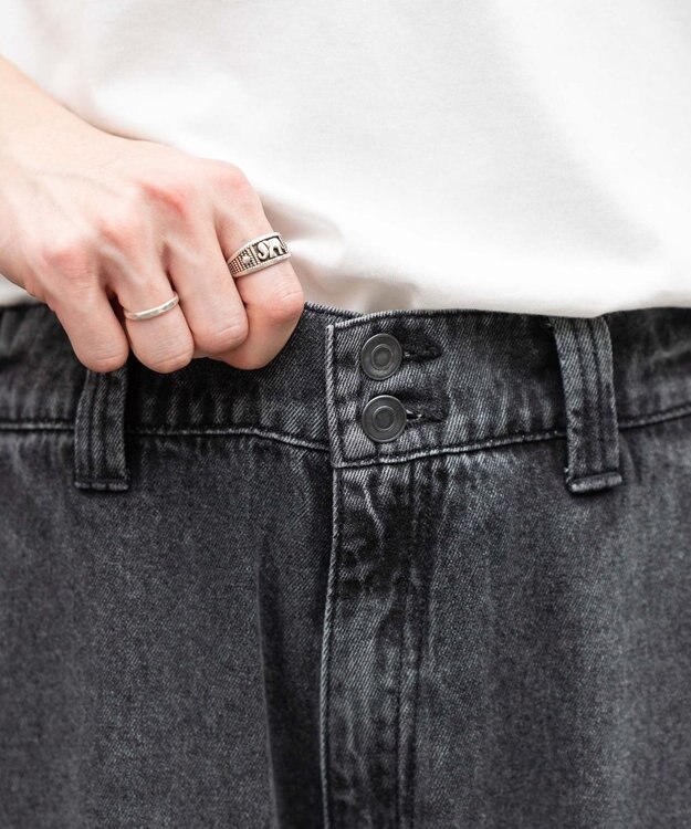 WEGO ローライズバギーフレアデニムパンツ デニムブラックソノタ