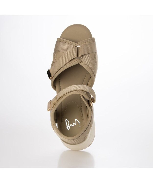 ing <ing>厚底クロスベルトスポーツサンダル ベージュ