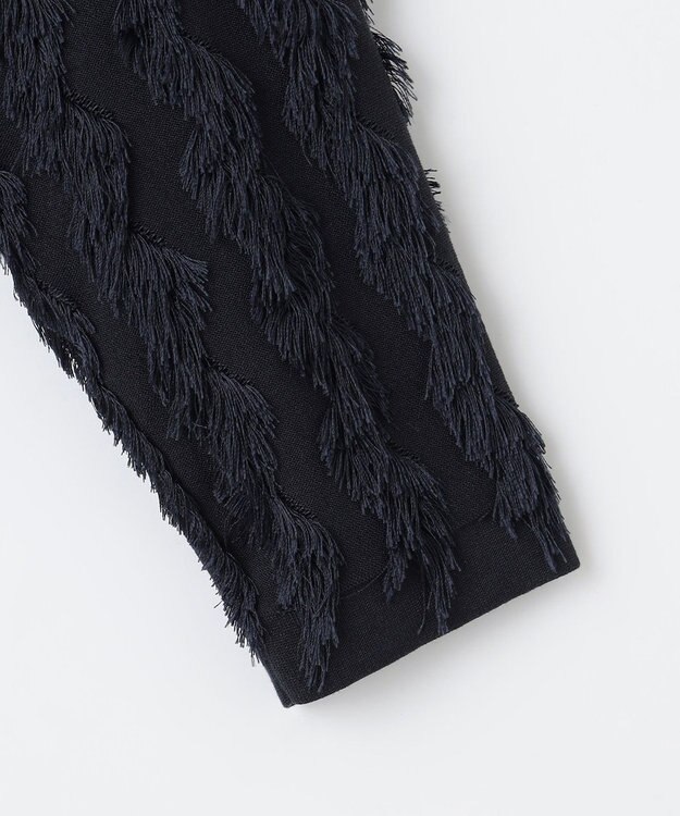 自由区 S 【洗える】カットジャガード ニット ネイビー