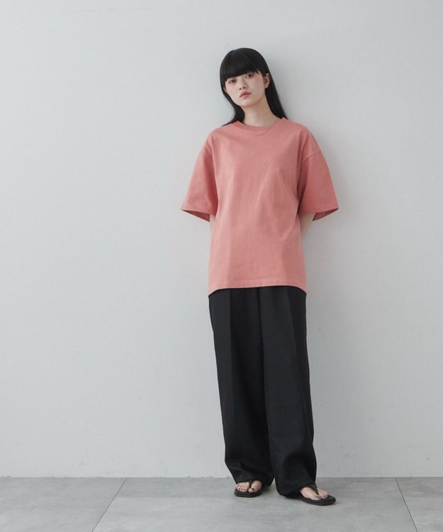 WEGO 【ユニセックス着用アイテム/綿100%/SMLXLサイズ展開】シルキーリッチヘビーコットンT ライトピンク