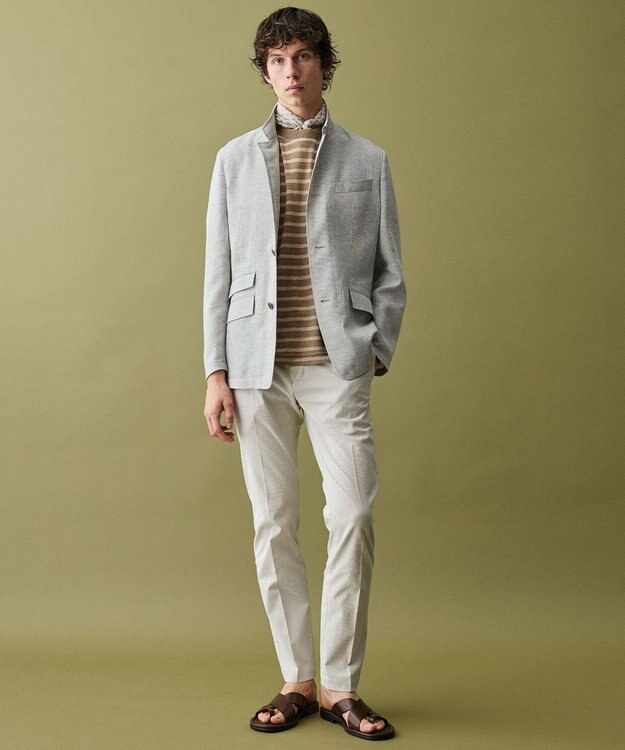 JOSEPH ABBOUD 【キングサイズ・JAPANファブリック/清涼/軽量】クールバスケット ブルゾン ライトグレー系