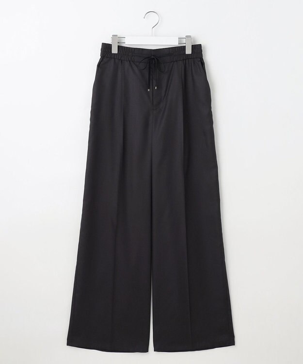 自由区 【カタログ掲載・接触冷感・UVケア・洗える】フルダルスパンマイクロピーチワイドストレート パンツ セピア