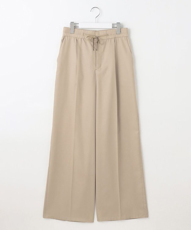 自由区 【カタログ掲載・接触冷感・UVケア・洗える】フルダルスパンマイクロピーチワイドストレート パンツ ベージュ