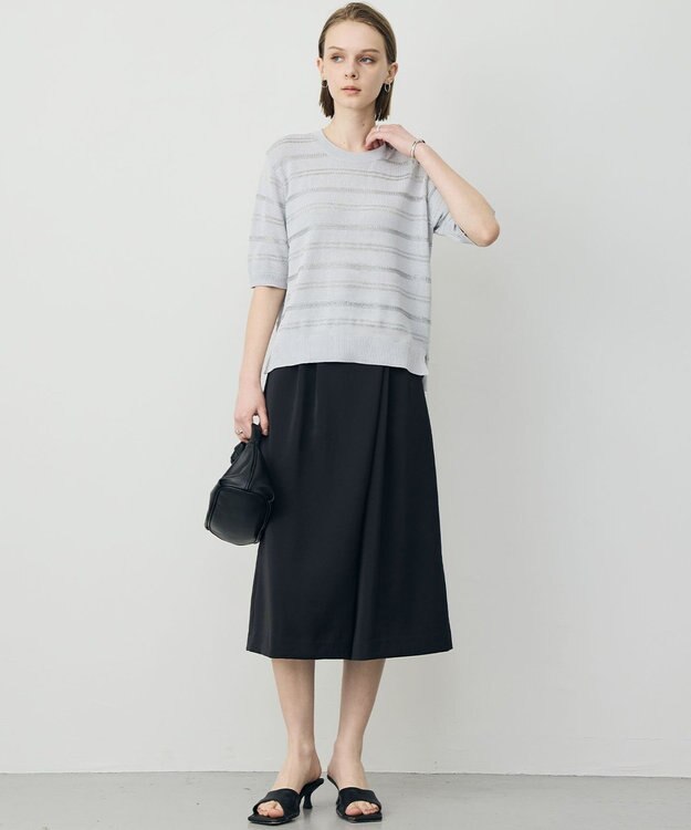 ICB L ルレックスパターン ニットプルオーバー シルバー