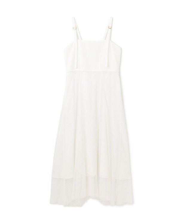 GRACE CONTINENTAL メッシュコンビキャミワンピース ホワイト