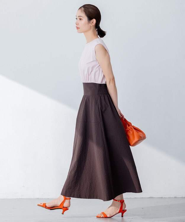 組曲 【洗える】ジャージコンビ ドレス ダークブラウン系