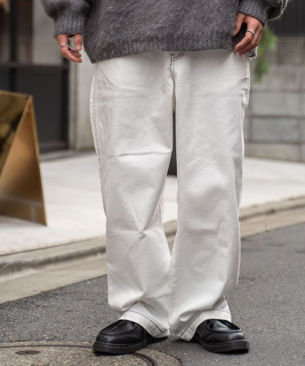 WEGO 【ユニセックス着用アイテム/ウエストゴム】ワーカーズパンツ ホワイトその他