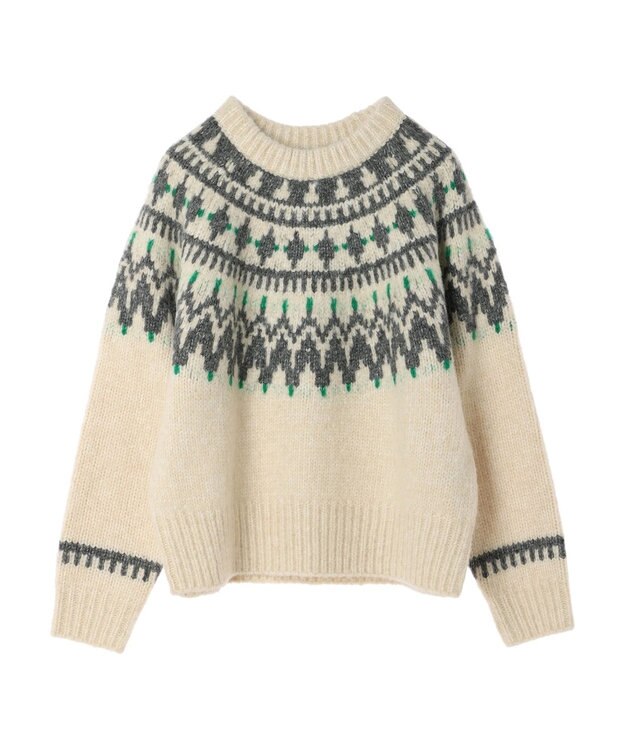AMERICAN HOLIC フェアアイル柄ニットプルオーバー Ivory