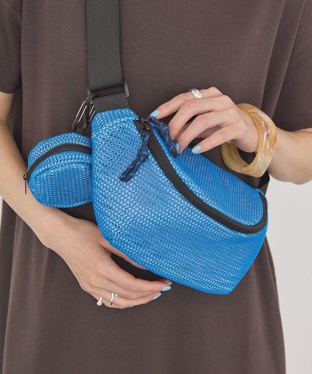 AMERICAN HOLIC 【2点SET】ポーチ付ダブルメッシュウエストポーチ Blue