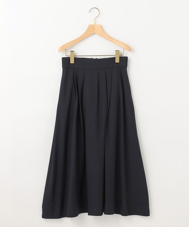 組曲 【セットアップ対応・ウエストゴム仕様】ニュアンスシフォン スカート ネイビー系