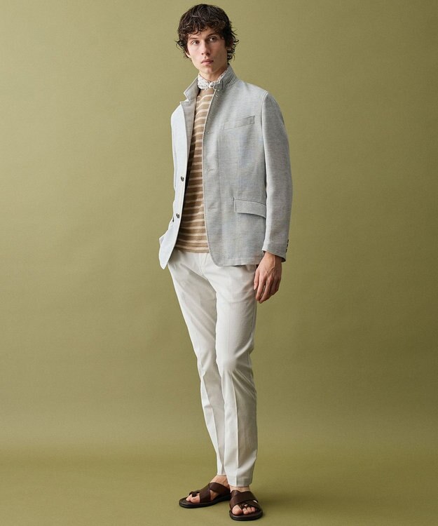 JOSEPH ABBOUD 【キングサイズ・JAPANファブリック/清涼/軽量】クールバスケット ブルゾン ライトグレー系