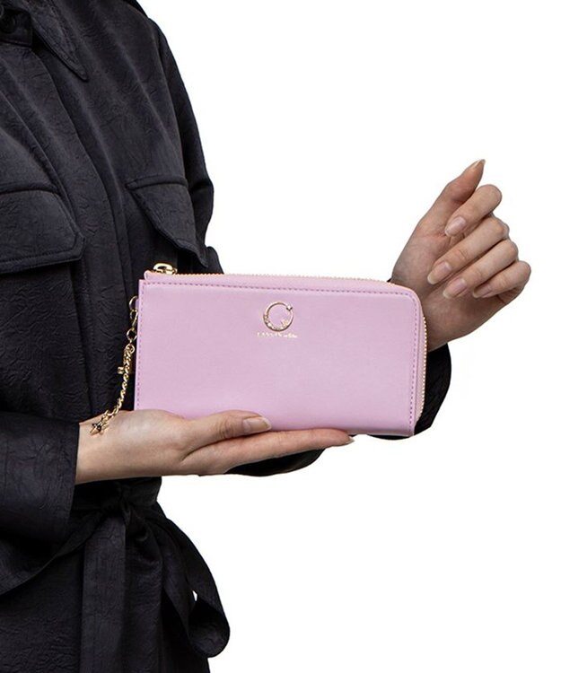 LANVIN en Bleu ルナ Ｌファスナー長財布 ピンク