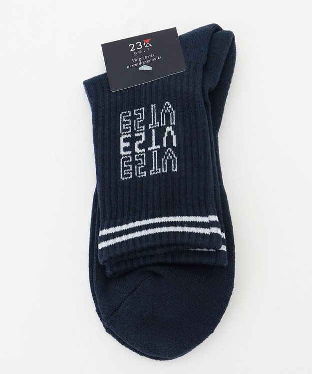 23区GOLF 【MEN】ロゴ レギュラーソックス ネイビー系