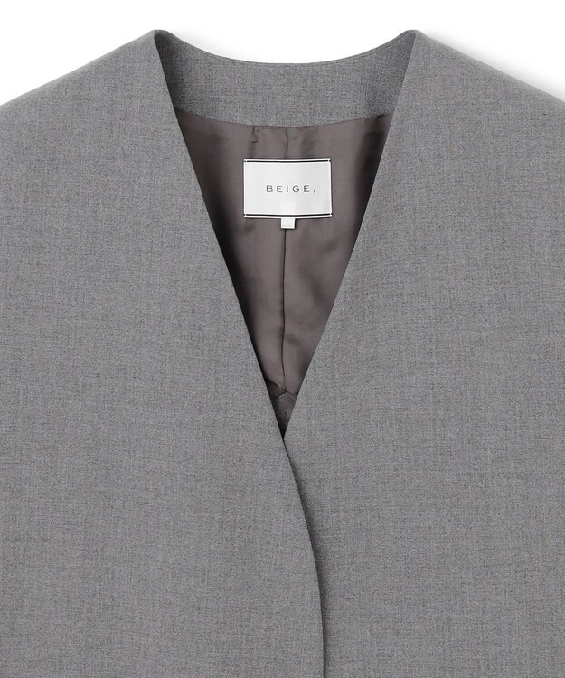 BEIGE， 【セットアップ対応・VERY 11月号掲載】ZEPHYR / ウールライクノーカラージレ Top Gray