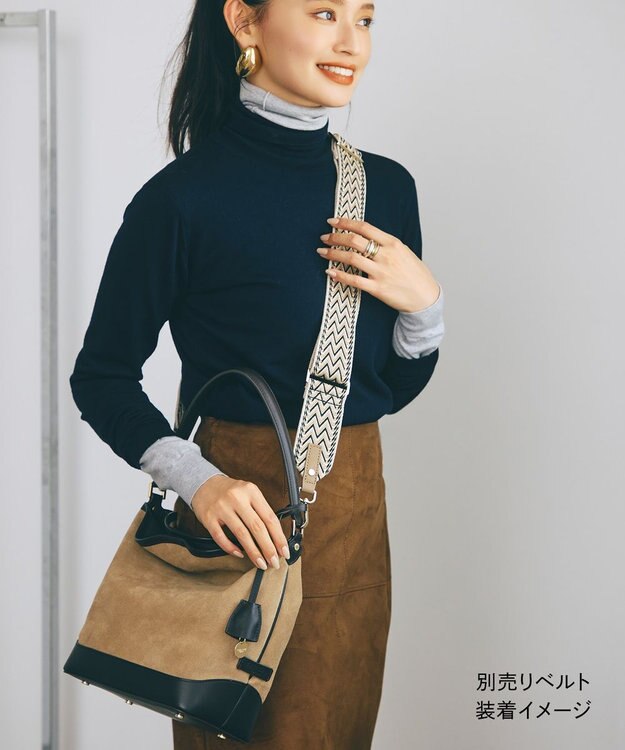 TOPKAPI 【TREASURE TOPKAPI】スエード レザーコンビ ワンショルダーバッグ チャーム付き ベージュ