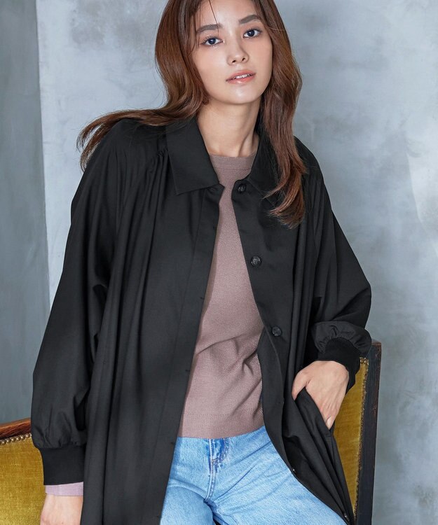 Tiaclasse 【洗える】ショルダーリボンニットトップス モカ